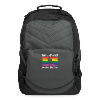 Gay LGBTQ Atheist Atheism Anti Religion Securalism - Computer Backpack - charcoal - Front