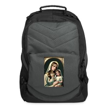 Mother Mary with Baby Jesus Vintage Styled - Computer Backpack - charcoal - Front
