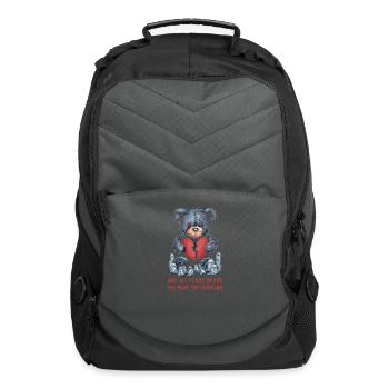 Horror Teddy Bear Clawing Through The Night - Computer Backpack - charcoal - Front