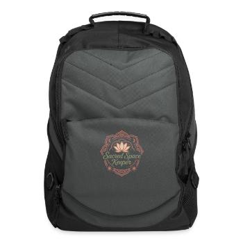 Boho Yoga Spiritual Gift For Yogi Mindful Lotus - Computer Backpack - charcoal - Front