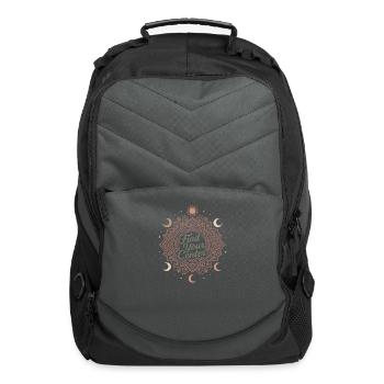 Boho Yoga Spiritual Gift For Yogi Mindful Lotus - Computer Backpack - charcoal - Front