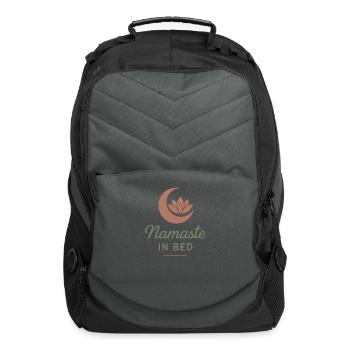 Boho Yoga Spiritual Gift For Yogi Mindful Lotus - Computer Backpack - charcoal - Front
