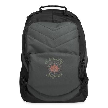 Boho Yoga Spiritual Gift For Yogi Mindful Lotus - Computer Backpack - charcoal - Front