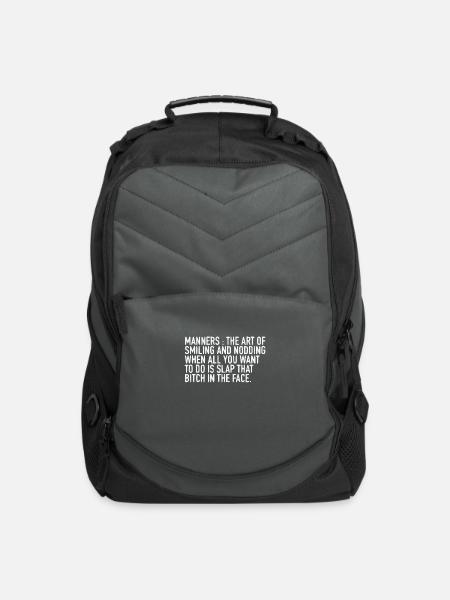 MANNERS HUMOR - Computer Backpack - charcoal