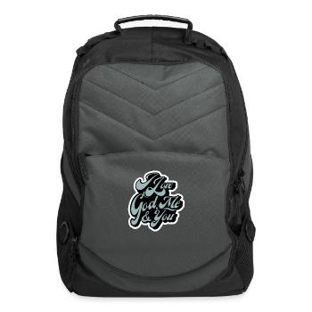 I Love God, Me & You (light blue) - Computer Backpack - charcoal - Front