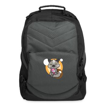 Cat And Bubble Tea - Computer Backpack - charcoal - Front