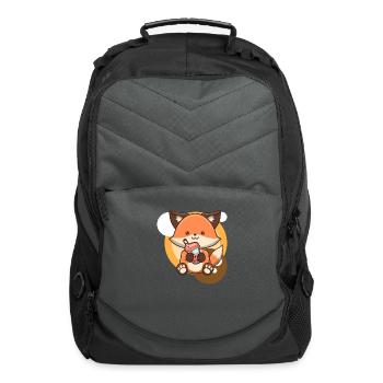 Fox And Bubble Tea - Computer Backpack - charcoal - Front