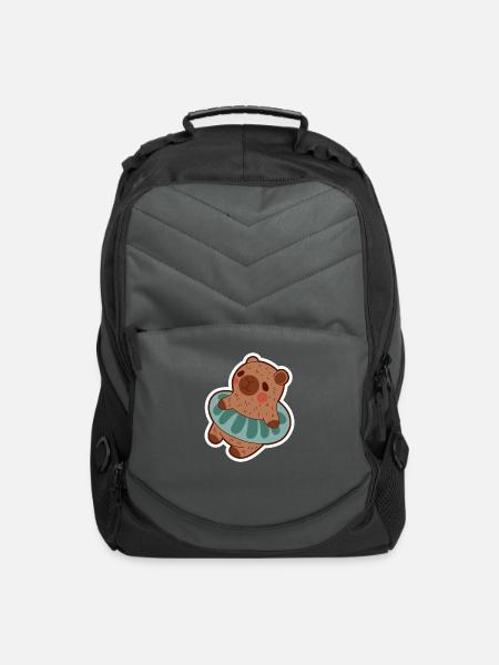 cute capybara cartoon - Computer Backpack - charcoal