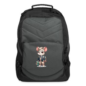 Cute Schoolboy Mouse - Computer Backpack - charcoal - Front