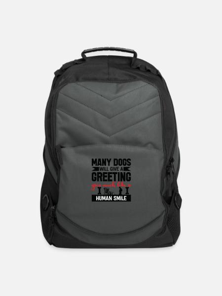 Many Dogs Will Give A Greeting Grin Human Smile - Computer Backpack - charcoal