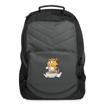 Australian Shepherd Ramen Kawaii - Computer Backpack - charcoal - Front
