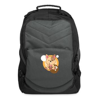 Dog And Bubble Tea - Computer Backpack - charcoal - Front