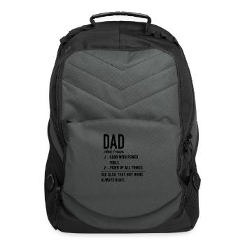Dad Definition Father Day Papa Papa - Computer Backpack - charcoal - Front