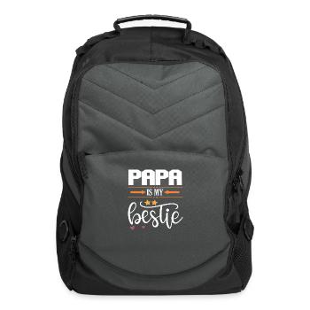 Papa Is My Bestie - Computer Backpack - charcoal - Front