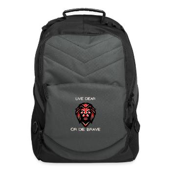 lion king say Live dearly or die bravely - Computer Backpack - charcoal - Front
