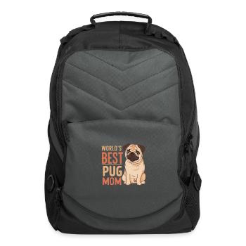 World's Best Pug Mom - Computer Backpack - charcoal - Front