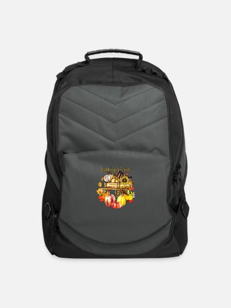 Happy Harvest Season - Autumn Pumpkins - Computer Backpack - charcoal