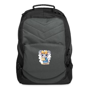 Cute mouse with cheese - Computer Backpack - charcoal - Front