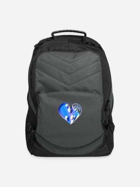heart blue glitter scars - Computer Backpack - charcoal