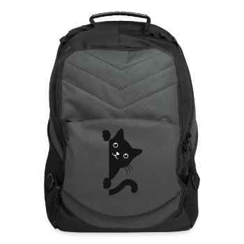 Peek-a-Boo Black Cat - Computer Backpack - charcoal - Front