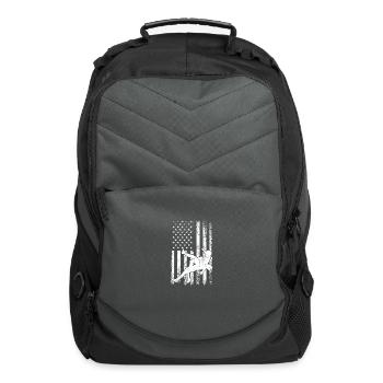 wrestling american flag, wrestling - Computer Backpack - charcoal - Front