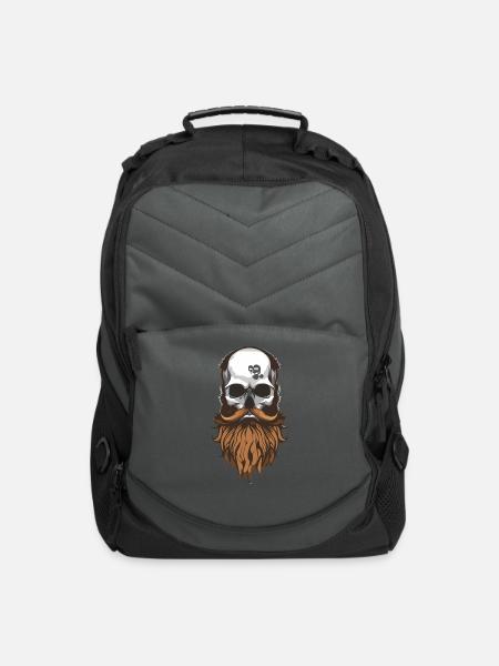 skull beard indie - Computer Backpack - charcoal