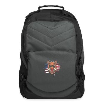4th Of July Hog Hunting Hunter Pig With Glasses - Computer Backpack - charcoal - Front