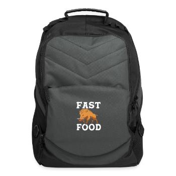 Funny Boar Hunting Fast Food Hog Hunting - Computer Backpack - charcoal - Front