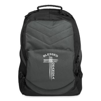 Blessed Grandpa Christian Cross Religious - Computer Backpack - charcoal - Front