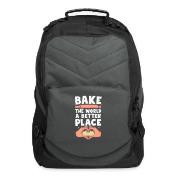 Bread Baker Dough Baking Chef - Computer Backpack - charcoal - Front