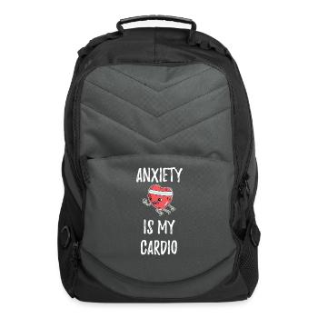 Anxiety Is My Cardio Anxious Person - Computer Backpack - charcoal - Front