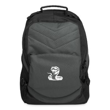 Biting Snake Sketch Poisonous Reptile Drawing - Computer Backpack - charcoal - Front