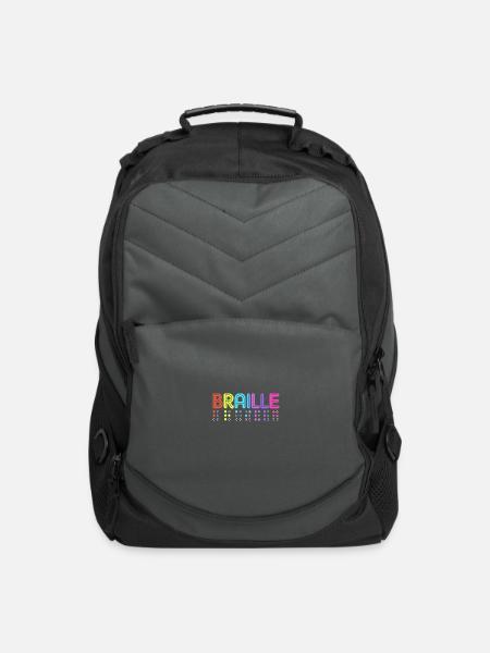Retro Braille Embosser Blind Awareness Braille - Computer Backpack - charcoal