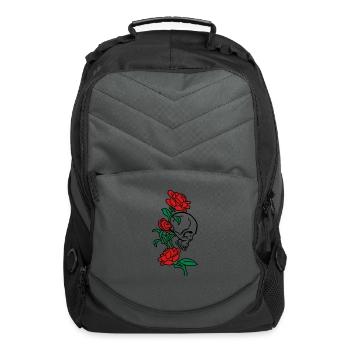 skull and roses es123 - Computer Backpack - charcoal - Front