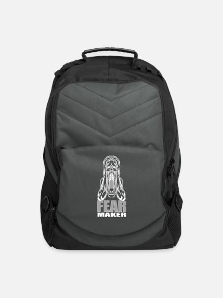 FEAR MAKER – Horror Scream Skull white - Computer Backpack - charcoal