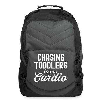 Chasing Toddlers Is My Cardio - Computer Backpack - charcoal - Front