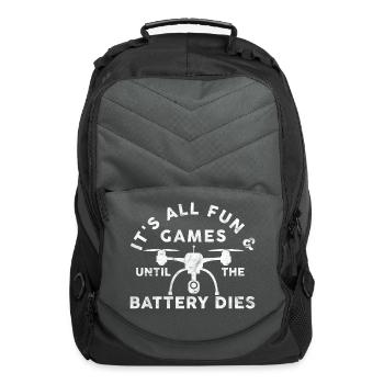 It's All Fun & Games Until The Battery Dies Drone - Computer Backpack - charcoal - Front