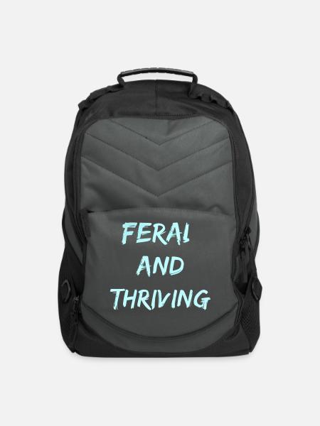 feral and thriving - Computer Backpack - charcoal
