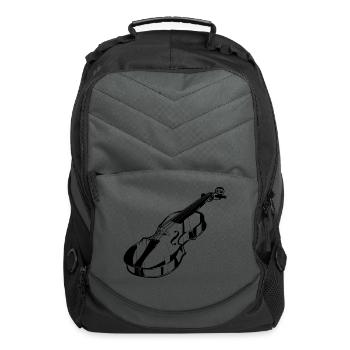 violin in single color black - Computer Backpack - charcoal - Front