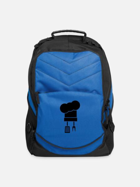 toque chef's cap hat meat fork flipper cook gift - Computer Backpack - royal blue
