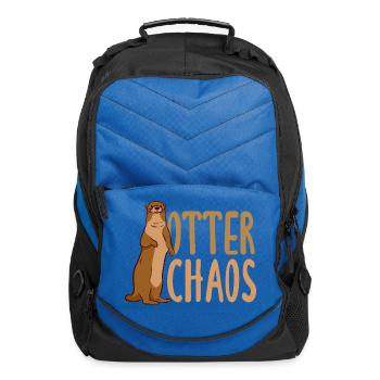 Pun Sea Otter Cartoon - Computer Backpack - royal blue - Front