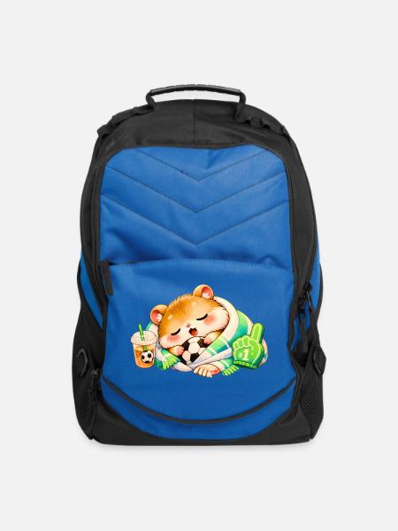 Cozy Soccer Hamster Dream - Computer Backpack - royal blue
