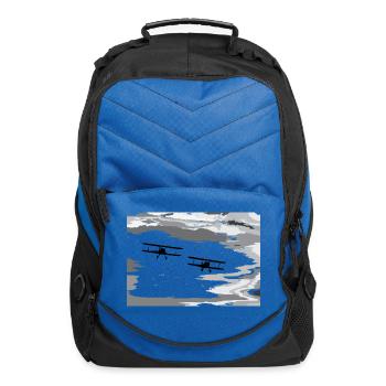 Bi-Plane Chasing the Storm - Computer Backpack - royal blue - Front