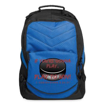 If you re gonna play, Play to win 1 Cor. Hockey - Computer Backpack - royal blue - Front