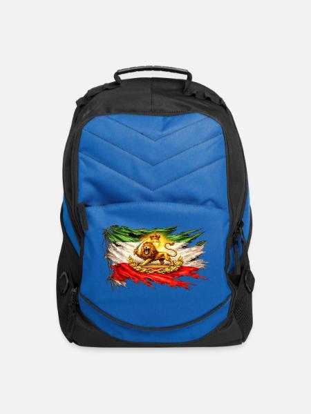 Persian Lion & Sun Iran Flag Heritage Tee - Computer Backpack - royal blue