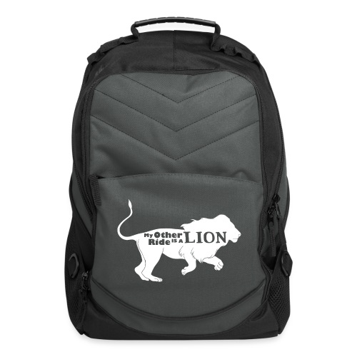 My Other Ride Is a Lion Silhouette White - Computer Backpack
