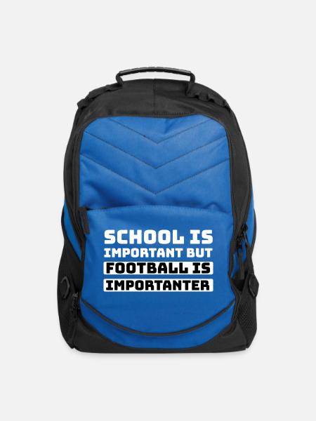 School Is Important But Football Is Importanter - Computer Backpack - royal blue