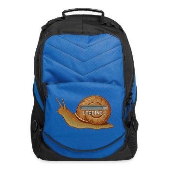 99% Loading Snail - Slow Internet Tech Humor Tee - Computer Backpack - royal blue - Front