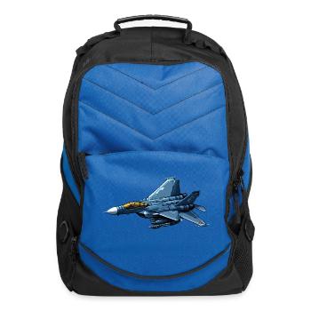 A pixel art of a air fighter - Computer Backpack - royal blue - Front