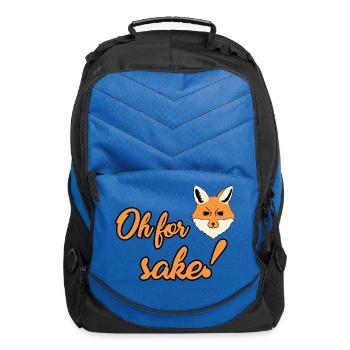 Funny, Oh For Fox Sake T-shirts. Sarcastic Pun - Computer Backpack - royal blue - Front
